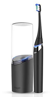 Allegro Self-Sterilizing Sonic Electric Toothbrush with Portable Travel UV Sanitizer & Dryer, Black