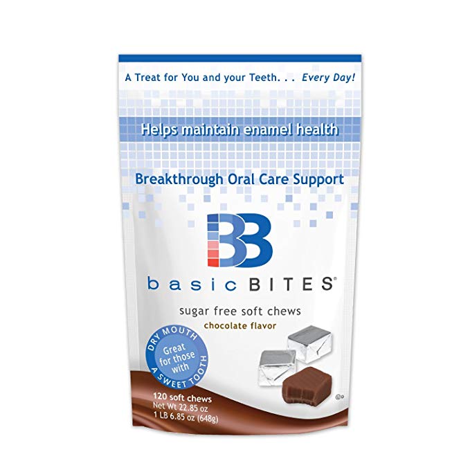 BasicBites Boost Enamel Health, For Dry Mouth, Extra Oral Care Support, Delicious Sugar-Free Soft Chews, Developed at Leading U.S. Dental School (120 Count - Two-Month Supply)