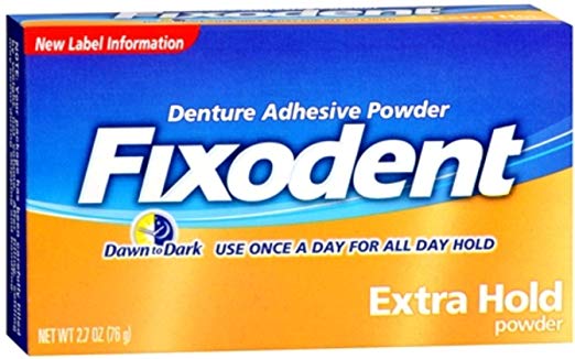 Fixodent Denture Adhesive Powder Extra Hold 2.70 oz (Pack of 5)