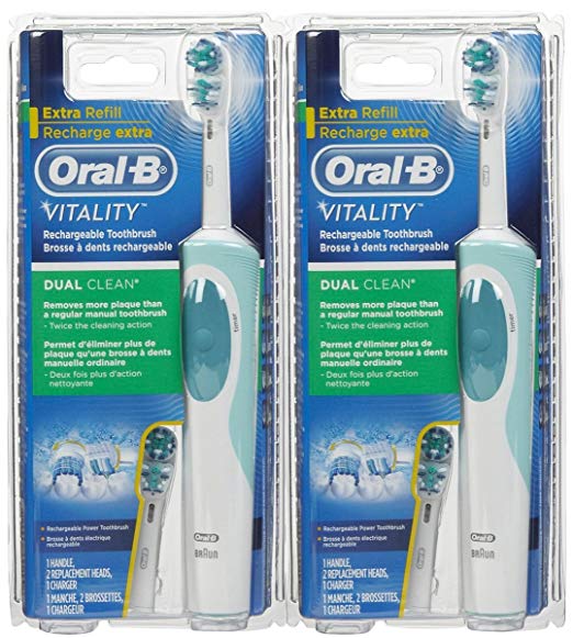 Oral B Vitality Dual Clean Rechargeable Power Toothbrush - 2 Pack