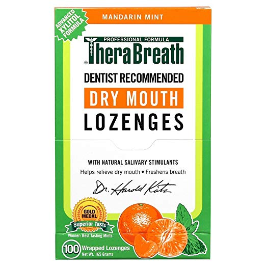 TheraBreath Dentist Recommended Dry Mouth Lozenges, Sugar Free, Mandarin Mint Flavor (400-Count)