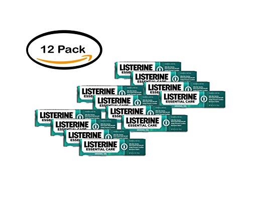 PACK OF 12 - Listerine Essential Care Powerful Mint Original Gel Fluoride Toothpaste, Oral Care, 4.2 Oz