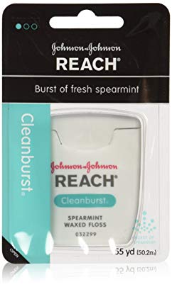 Reach Clean Burst Dental Floss, Waxed, Spearmint, 55-Yard Dispensers (Pack of 12)