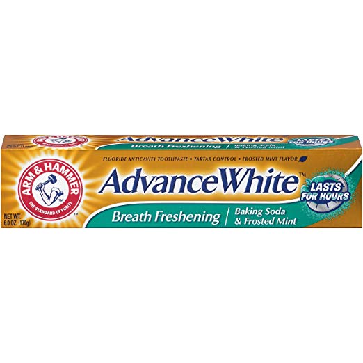 ARM & HAMMER Advance White Baking Soda Toothpaste, Frosted Mint 6 oz (Pack of 12)