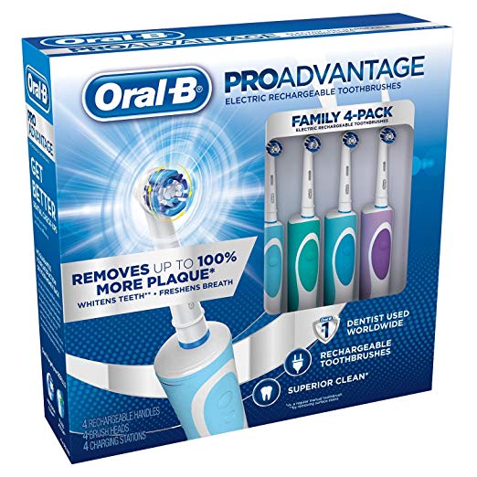 Oral-B Vitality PROAdvantage Electric Rechargeable Toothbrushes, 4-Pack