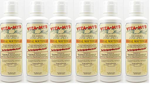 6 Pack VITA-MYR Natural & Effective Herbal Mouthwash 16 oz