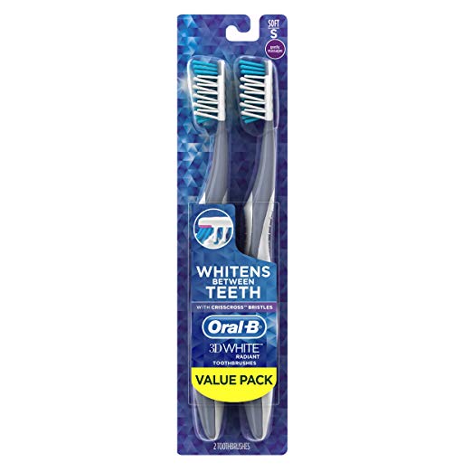 Oral-B 3D White Radiant Whitening Toothbrush 40 Soft 2 Count