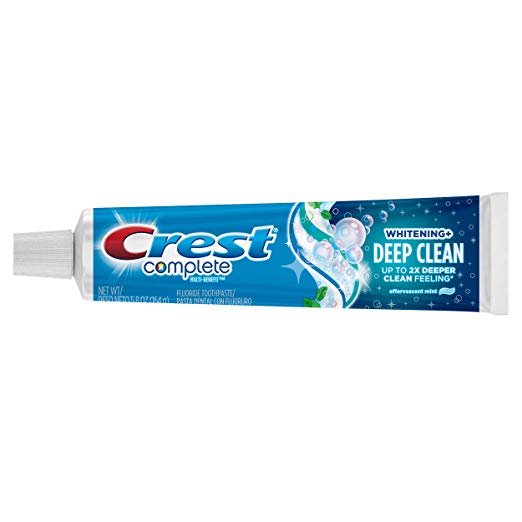 Crest Complete Whitening Plus Deep Clean Toothpaste - Effervescent Mint, 5.8 Oz (Pack of 24)