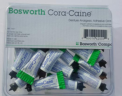 Cora-caine Denture Analgesic Adhevise Cream .14 oz. Qty 10 Tubes 4 gram