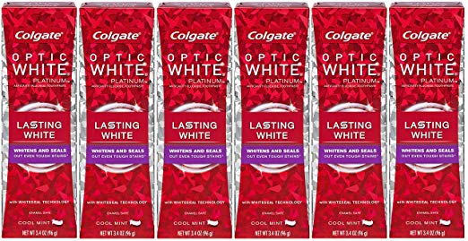 Colgate Optic White Platinum Whiten and Protect Toothpaste - 3.4 ounce (6 Pack)