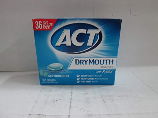 ACT Total Care Dry Mouth Lozenges Mint 36 Count Per Box (6 Boxes)