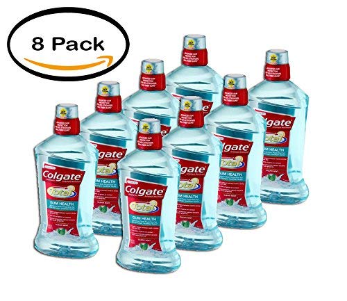 PACK OF 8 - Colgate Total Gum Health Mouthwash Clean Mint, 33.8 FL OZ