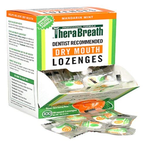 TheraBreath Dentist Recommended Dry Mouth Lozenges, Sugar Free, Mandarin Mint Flavor (300-Count)