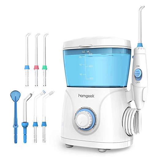 Homgeek Upgrade Water Flosser,Oral Irrigator,Water Pick,Dental Water Flosser,Anti Leakage Water Pick Teeth Cleaner Dental Water Toothpick 10 Adjustable Pressure with 7 Multifunctional Tips-FDA Listed