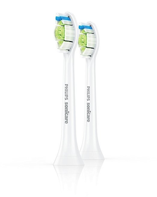 Philips Sonicare DiamondClean replacement toothbrush heads, HX6062/64, White 2 count