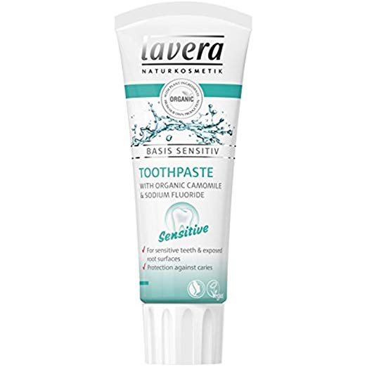 Lavera Organic Toothpaste For Sensitive Teeth - Prevent Cavity - Clean, Healthy and Gums Soothed Teeth (4 X 75ml/2.5oz) 4 Pack