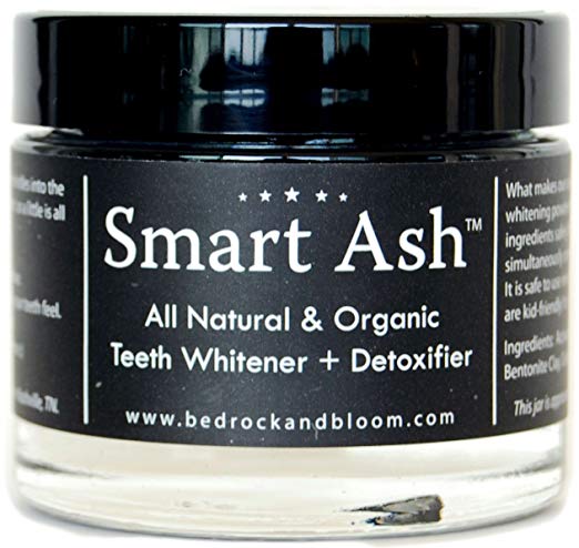 Smart Ash Organic All Natural Whitening Tooth Powder with Activated Charcoal & Bentonite Clay - Whitens, Desensitizes, Detoxifies - Toothpaste Alternative Safe for Sensitive Teeth (2)