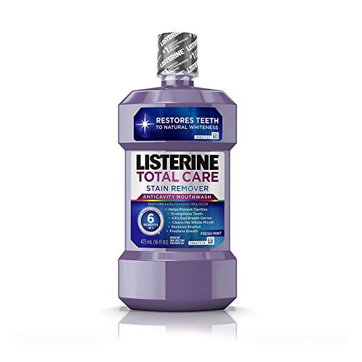 Listerine Total Care Plus Whitening Anticavity Mouthwash, Fresh Mint 16 oz (Pack of 6)