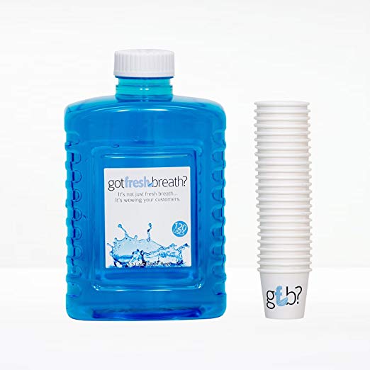 Mouthwash Refill of 6 Bottles & 720 Cups - Alcohol-free - Six 1.5 Liter Mouthwash Bottles and a Box of 720 Cups.