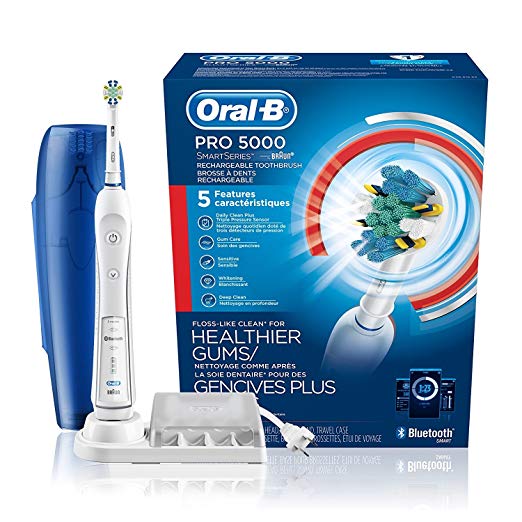 Oral-B Pro 5000 SmartSeries Power Rechargeable Electric Toothbrush with Bluetooth Connectivity Powered by Braun