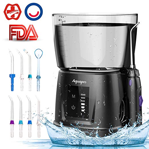 Water Flosser for Teeth Cleaning - Touch Screen Massage Oral Irrigator - 1000ml Automatic Memory Professional Dental Floss with 8 Jet Tips