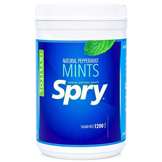 Spry Xylitol Mints, Natural Peppermint, 1200ct