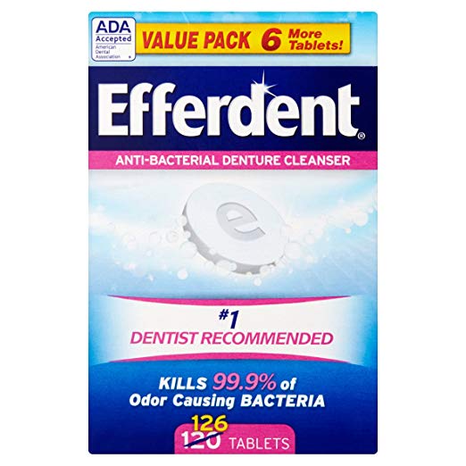 Efferdent Original Anti-Bacterial Denture Cleanser Tablets 126 ea (Pack of 6)