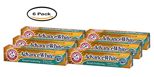 PACK OF 6 - Arm & Hammer Advance White Breath freshening Baking Soda & Frosted Mint, 6.0 OZ