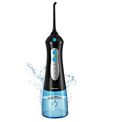 Water Flosser Professional Cordless Dental Oral Irrigator - Portable and Rechargeable IPX7 Waterproof 3 Modes Water Flossing with Cleanable Water Tank, Blue